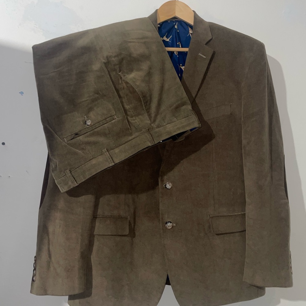 Lauren Ralph Lauren Light Brown 2 piece Corduroy Suit Size 44R Pants 36x29